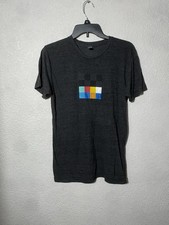 American Apparel Made in USA Taptalk.me Graphic T Shirt Small Gray Tri Blend