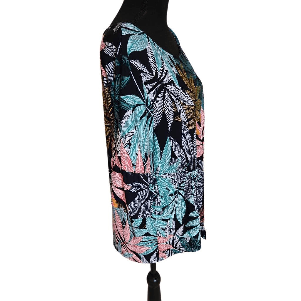 Ruby Rd Womens Tropical Leaf Pullover Side Tie Sh… - image 3