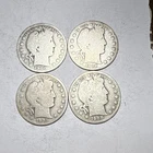4 SILVER BARBER HALVES .90 Silver 1999, 1902 S, 1903 AND 1908 S ✨