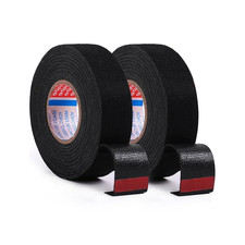 2 Rolls 50Ft Black Wire Harness Cloth Tape Noise Dampening Heat Resistant