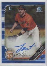 2019 Bowman Draft Chrome Pick Blue Wave Refractor 28/150 Logan Wyatt Auto 0b0