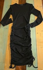 Women's Shein Ruched Dress Black Size Medium (6)