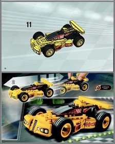 Lego Yellow Hot Buster Race Car 8382 Pull Back Motor