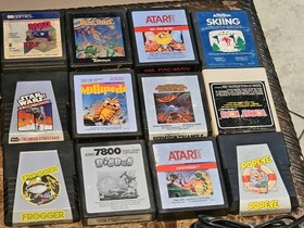Atari 2600A (2) & 7800 Pro System Lot w Game Center 39 Games Joystick Paddles 