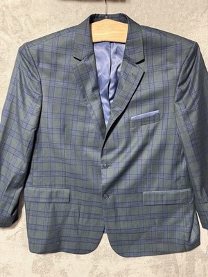 Oak Hill Sport Coat Mens 2 XLT 50-52 Green Window Pane Check Blazer