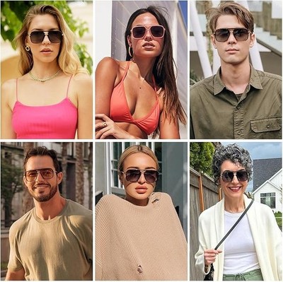 SOJOS Sunglasses for Women & Men, Square, Retro, Polarized  display picture 1