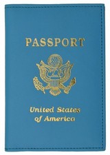 Baby Blue Travel Leather Passport Cover Organizer USA Card Case Wallet Men's New
