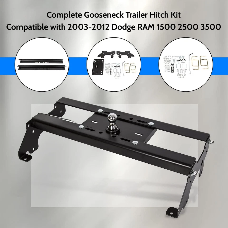 Underbed Gooseneck Trailer Hitch Kit For Dodge Ram 1500 2500 3500HD 2003-2012 Foto 2 de 4