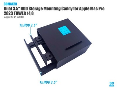 Dual 3.5'' inch Storage Drive Mounting Caddy for Apple Mac Pro Tower 2023 14,8