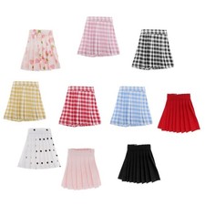 Accessoires pour poupées BJD 12 pouces, jupe plissée à carreaux, vêtements