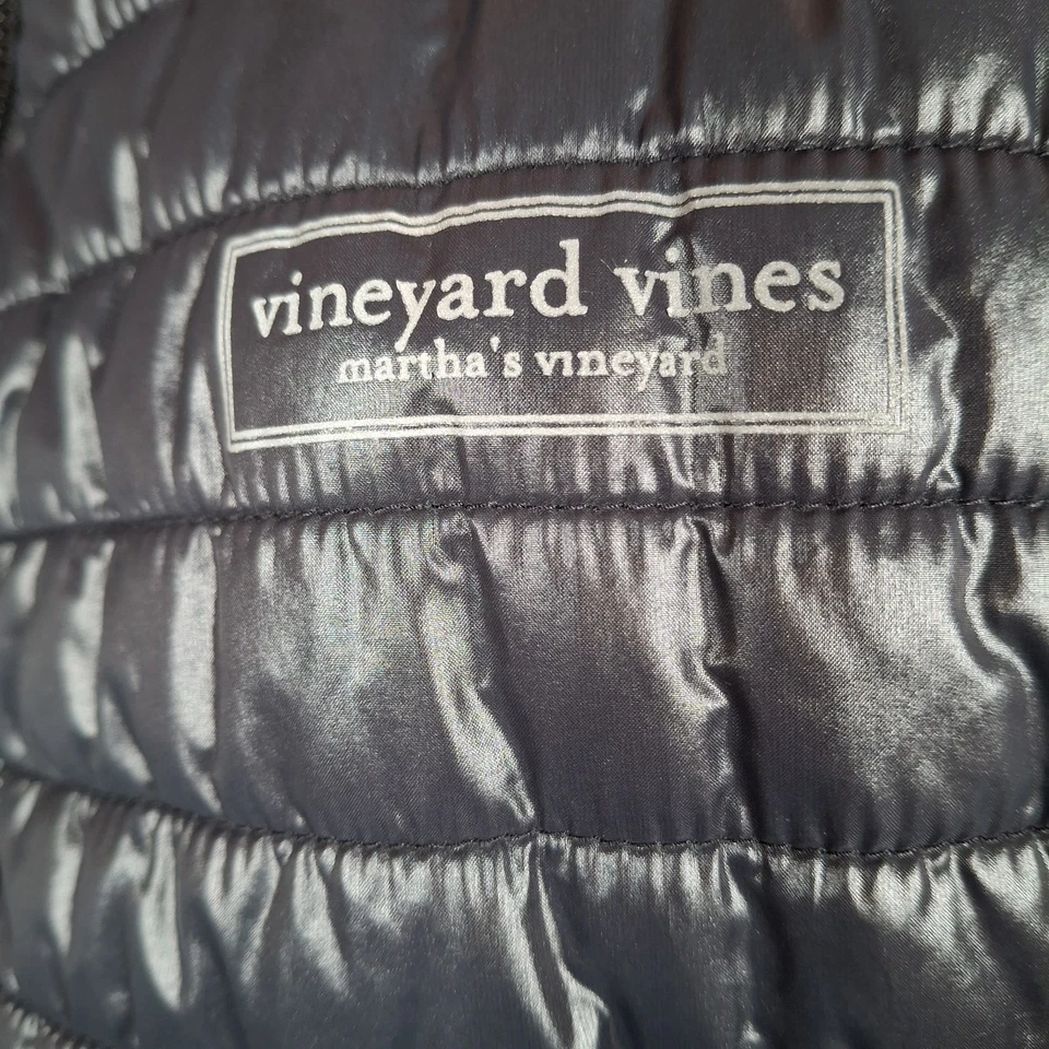 Vineyard Vines 绗缝松饼背心女式中号深蓝色双拉链口袋 — 第 4/4 张图片