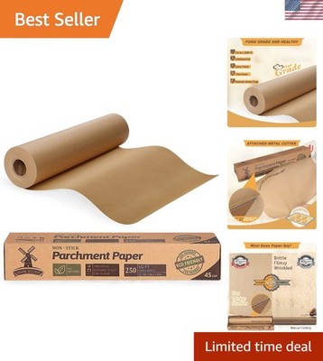 Unbleached Parchment Baking Paper Roll - 15  x 200  - Non-Stick & Heat Resistant