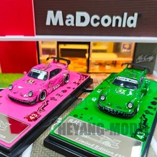 Flame 1/64 Porsche 964 #43 Diecast Car Model Gift Collection Dinosaur Painting