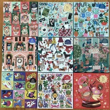 Lot of 9 Galison Jigsaw Puzzles 500 Pc Cats Dogs Animals Flowers Holiday Montage
