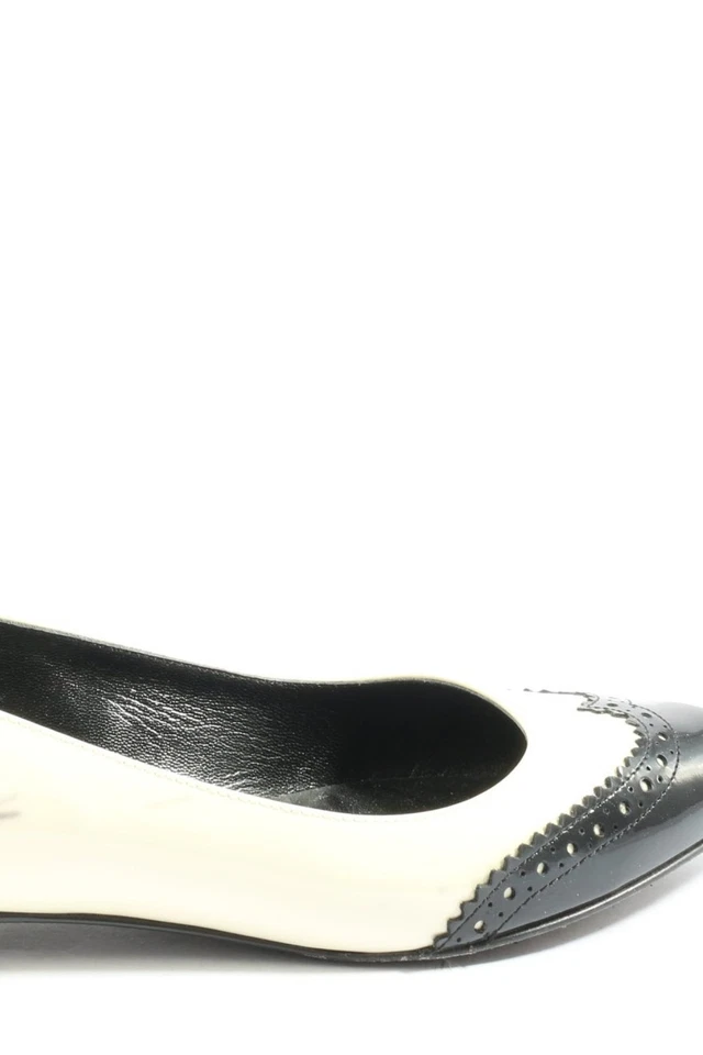 SAINT LAURENT Bailarinas plegables Mujeres Bailarinas Talla EU 37.5 blanco-negro - Imagen 3 de 4