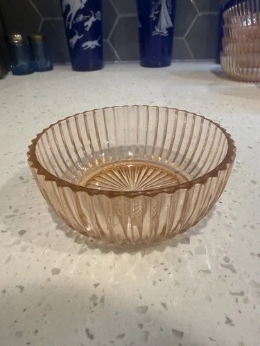 Anchor Hocking Queen Mary Pink 4 1/2" Berry Bowl Depression Glass
