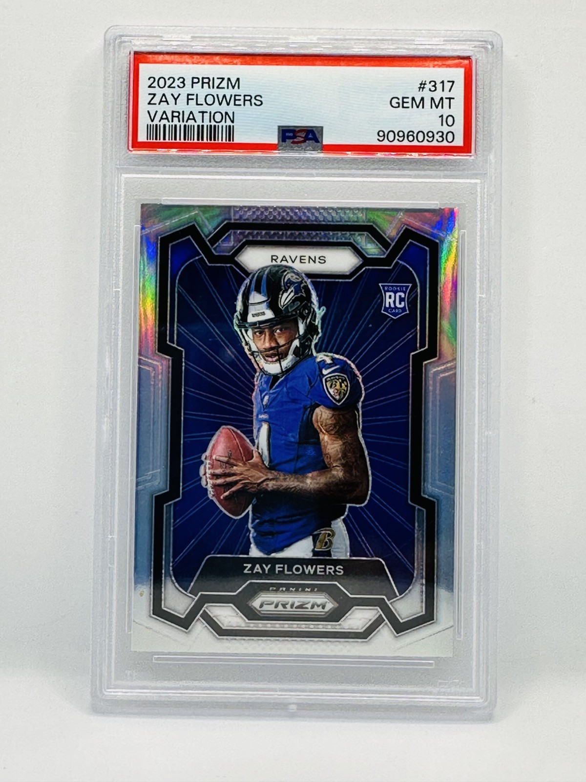 2023 Panini Prizm Variation Zay Flowers PSA 10 RC Rookie Silver #317