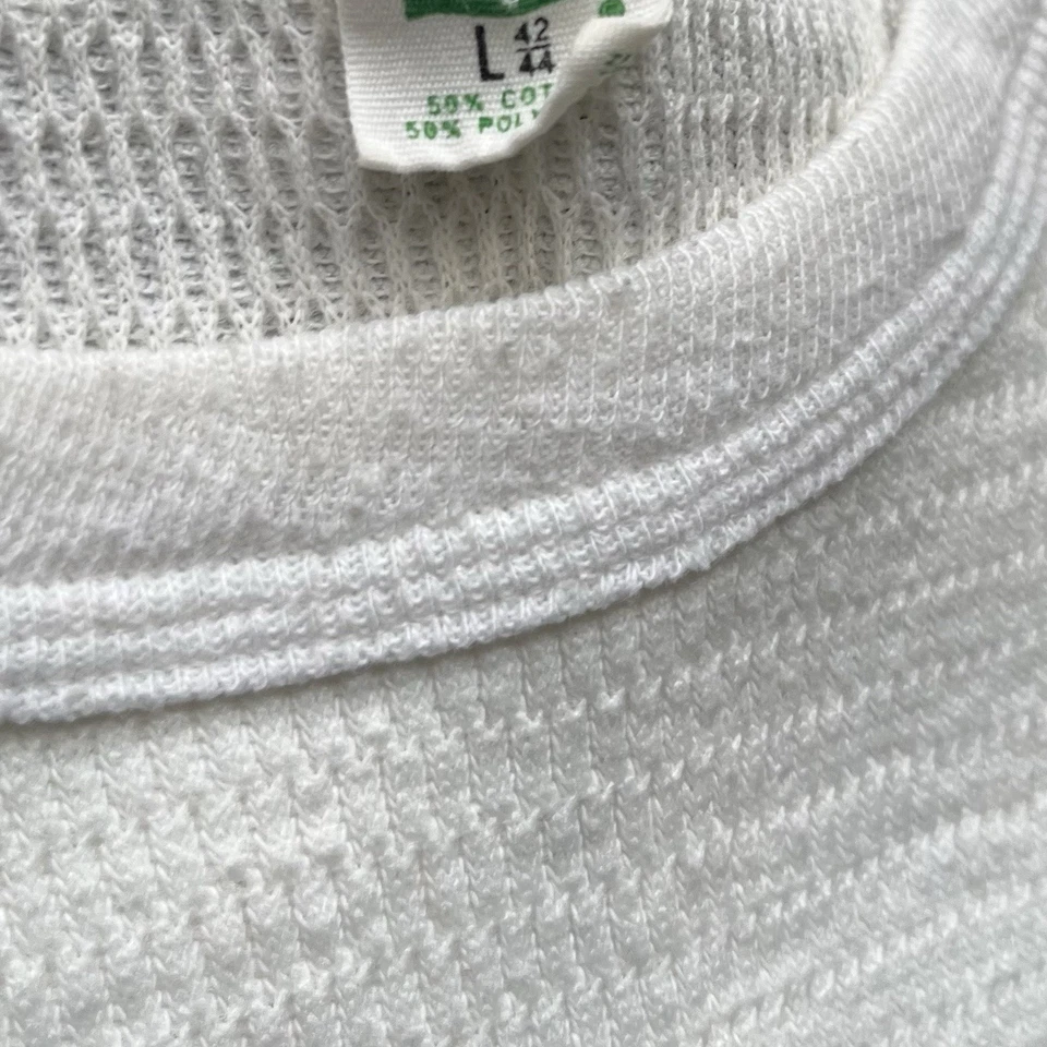 Vintage 60's Hanes Thermal Shirt Long Sleeve Waffle Knit Cotton USA Medium - Image 3 of 4