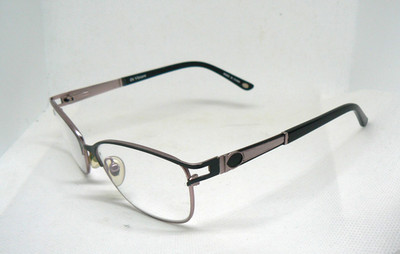 Di Vittore DV-1082 Eyeglass Frames 52 16-135 BLK-PK Semi-Rimless Black Pink