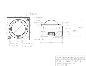 Track Ball 2 inch Arcade Game Trackball for Jamma 60-IN-1 Jamma iCade PCB board