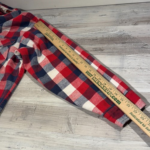 VTG Fieldmaster Flannel Shirt Sz XL Red White Blue Plaid 100% Cotton Made In USA - Picture 7 of 12