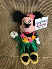 New Disney Store Hula Hawaiian Minnie Mouse Plush Bean Bag 9"