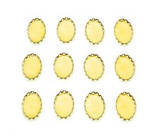 12 Bright Goldtone Lace Filigree 25mm x 18mm CAMEO PENDANT or Earrings Settings