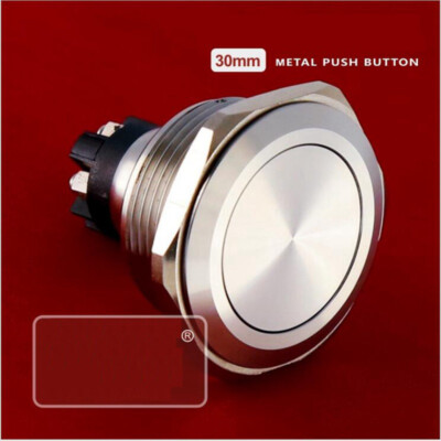 30mm ON-OFF Start Stainless Steel button screw terminal Metal Push ...
