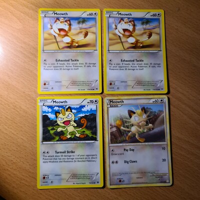 MEOWTH (×4) | ENGLISH | TCG Pokemon | NM(-) | #125 | eBay