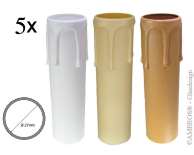 5x E14 Fassunghülse Ø 27/29mm Kunststoff 3 Farben Höhe 70/90/105mm ~ Leuchter