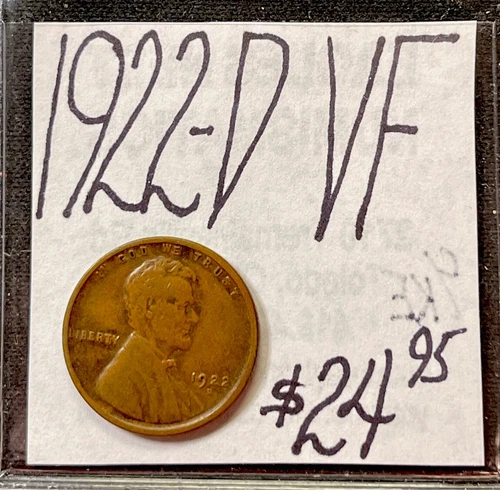 1922-D  Lincoln Wheat Cent Penny ( VF) Very Fine Condition. ENN Coins
