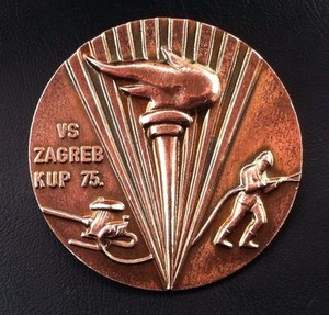 Croatia badge Firefighting medal Yugoslavia SFRJ - VS Zagreb cup 1975 !