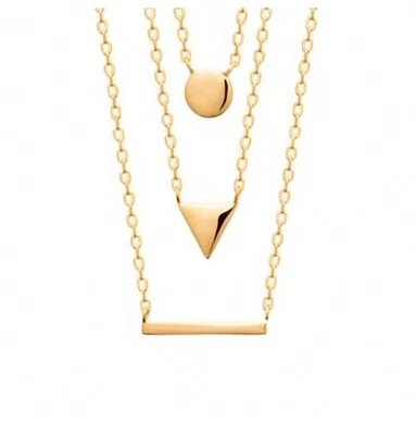 Collier Tour de Cou Trois Rangs 40CM en Plaqué or 18 CARATS 750/1000 - Photo 1/2