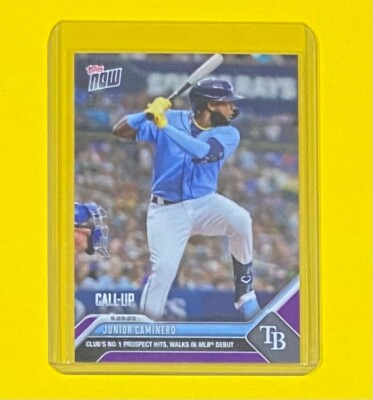2023 MLB Topps Now Junior Caminero Call-Up PURPLE PARALLEL /25 SSP Rays #911  