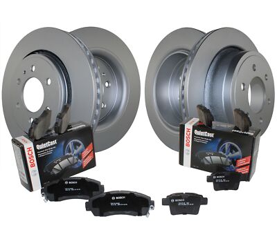 Front Rear Brake Kit Disc Rotors Bosch QuietCast Ceramic Pad Set For Ford F-150