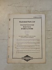 Vintage 1982 Briggs & Stratton 81300-81499 Illustrated Parts List