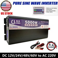 5000W Car Power Inverter DC 12V/24V/48V to AC 220V Pure Sine Wave Converter