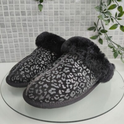 Ugg Scuffette Snow Leopard UK Size Black UK