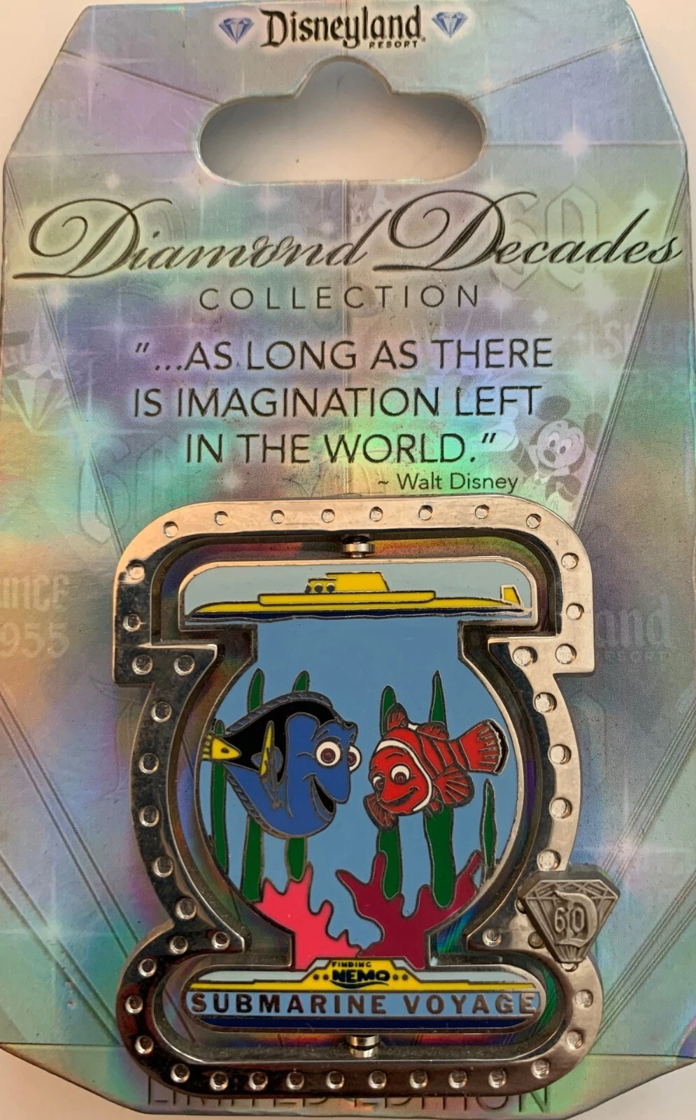 Disney 60th Diamond Decades Finding Nemo Submarine Voyage Sea Monster Spin Pin