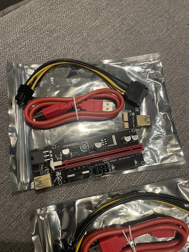 A Pair  PCE164P-N08 VER009S High Speed PCI-E 1X to 16X Expansion For Mining Rig - Image 4 of 4