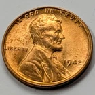 Uncirculated Red 1942 Philadelphia Mint Copper Lincoln Wheat Cent #7