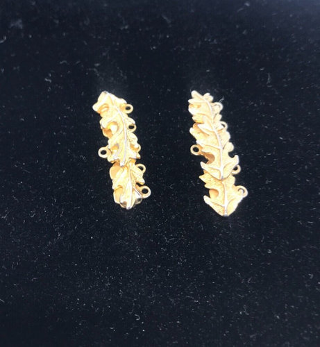 Castlecliff Vintage Stacked Leaf Gold Tone 5 Strands - TWO Bar Findings ONLY - Afbeelding 11 van 11