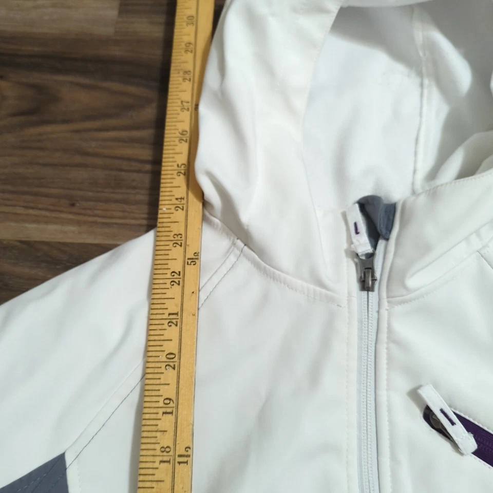 Chaqueta softshell manga larga blanca/gris/púrpura Free Tech para niños talla mediana 8-10 C Foto 4 de 4