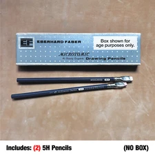 2 Pencils - Eberhard Faber Microtomic 603-5H – Vintage Woodclinched - NO BOX