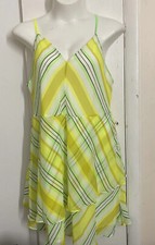 Christopher John Rogers Target Triple Stripe Lime Mini Dress Size 16/18W NWT