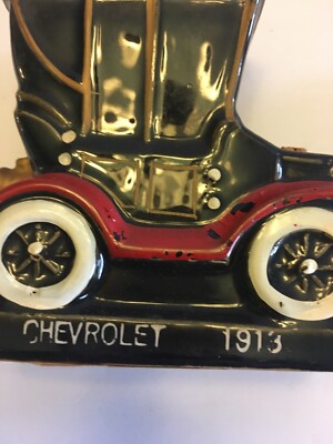 Pair Of VINTAGE CHEVROLET BLACK CAR 1913 BOOKENDS? Ceramic