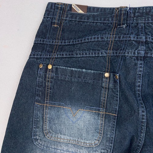 Raider Jeans Mens 36x32 Blue Dark Denim Street Urban Baggy Skater Hip Hop Y2K - Picture 7 of 18