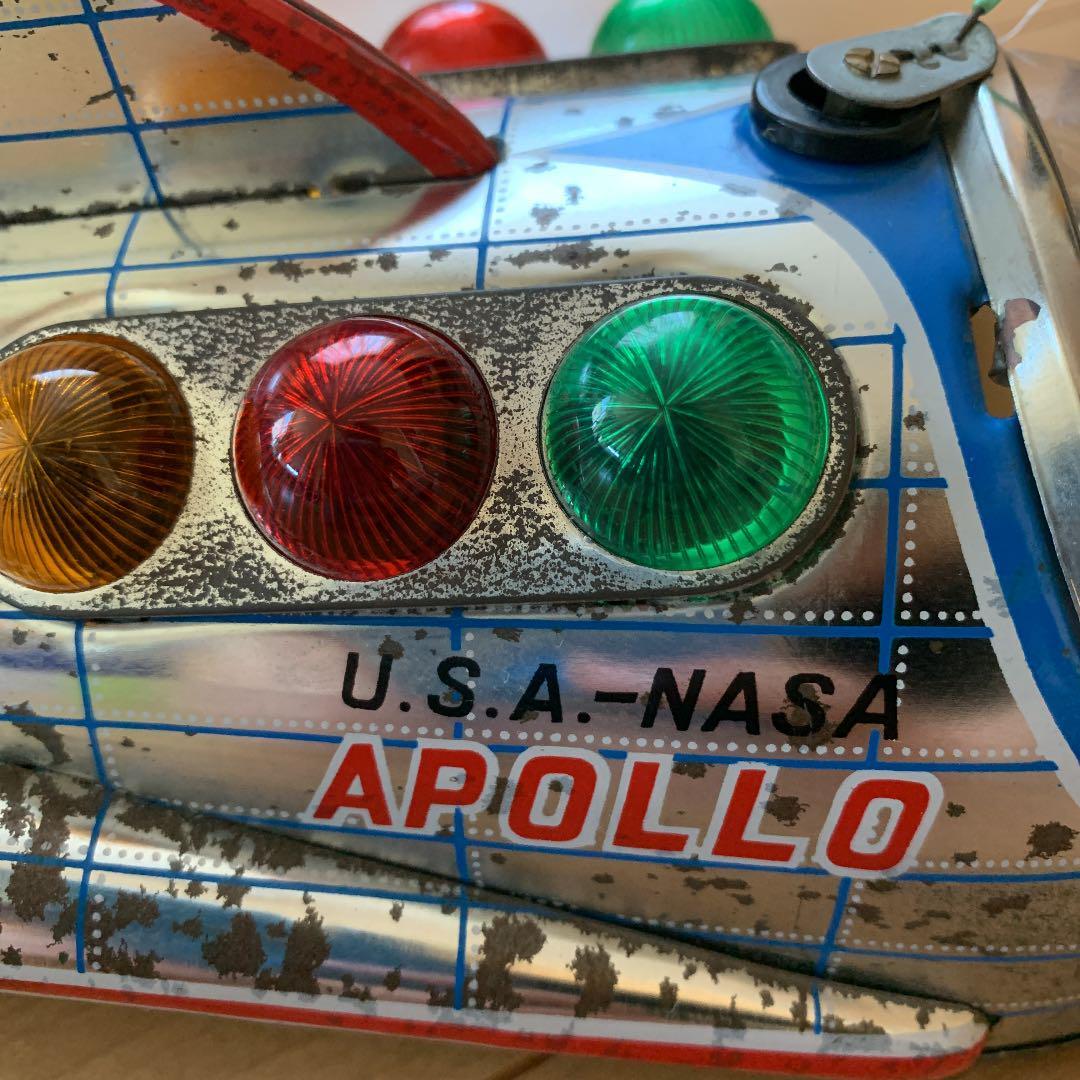 【昭和30年代】昔のマスダヤ　ブリキ　U.S.A.-NASA APOLLO箱無し 昭和30年代】昔のマスダヤ ブリキ U.S.A.-NASA APOLLO箱無し