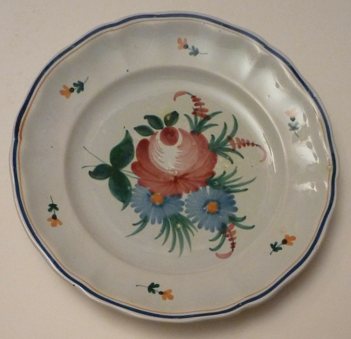 ANCIENNE ASSIETTE Emaille Decor De Fleurs EUR 15,00 - FR