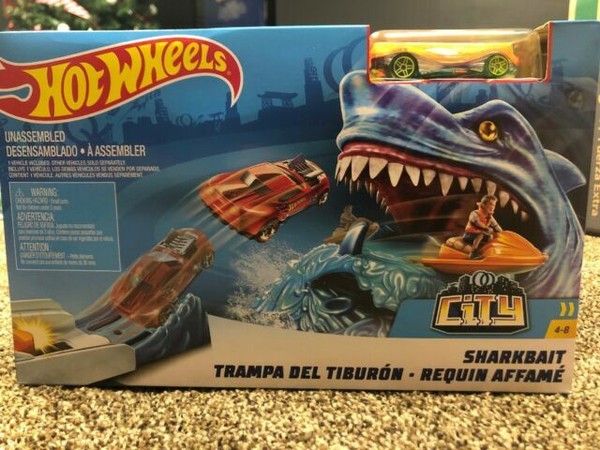 hot wheels shark bait playset